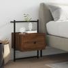 VidaXL Wall-mounted Bedside Table Brown Oak 35x30x51 Cm Engineered Wood 833451