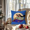 A-Aladdín Cuento de Hadas Animado Funda de Almohada Cuadrada Dormitorio Sofá Comodidad de Ocio Coche Sala de Estar Decoración del Hogar 40X40