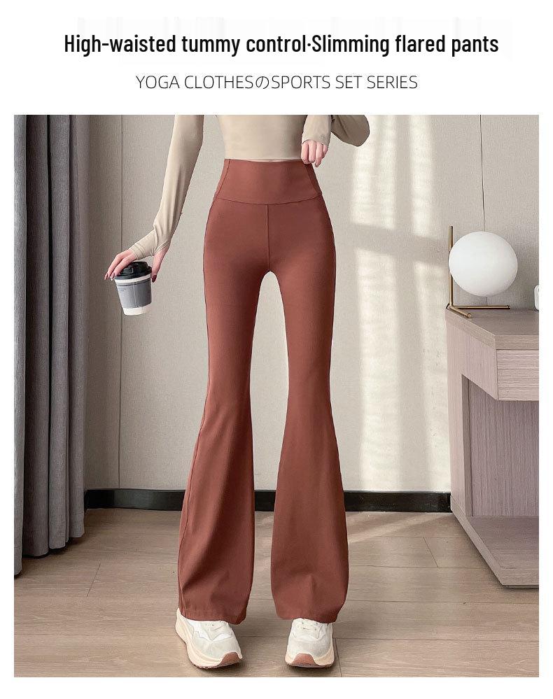 Women's 2024 High-End Yoga & Sports Set: Long Sleeve Top with Flare Pants for Running, Dance, Pilates, and Fitness