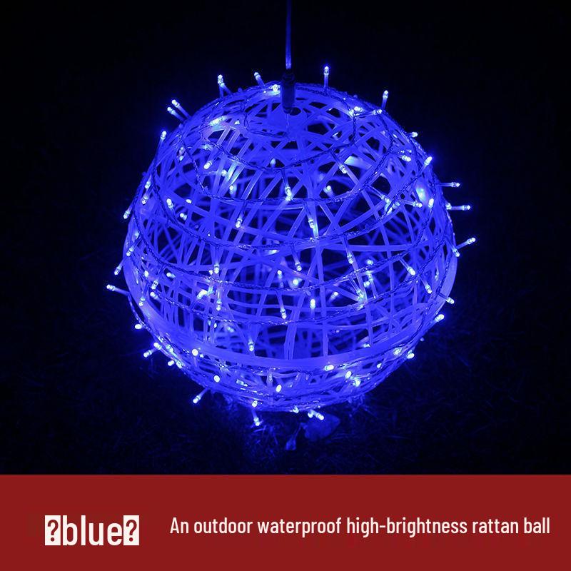 Solar-Powered Waterproof LED Rattan Ball String Lights for Outdoor Landscape and Tree Hanging