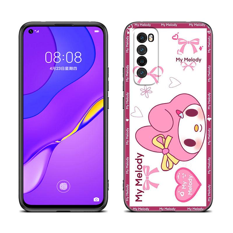Cute My Melody Black Silicone Phone Case For Huawei Nova 8 9 10 SE 11 Ultra 12 Pro 7i 8i 11i 11E Y70 Plus Y60 Y61 Y71 Y90 Y91