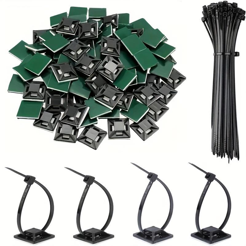 160 Pezzi Supporti per Fascette Autoadesivi Organizer per Cavi Clip di Gestione Ancoraggi a Muro per Fissaggio Sicuro dei Fili Fissaggio Leggero
