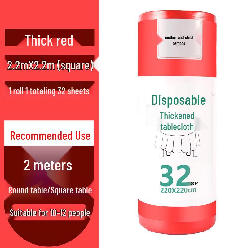 Thickened Waterproof Disposable Plastic Tablecloth for Round & Rectangular Tables