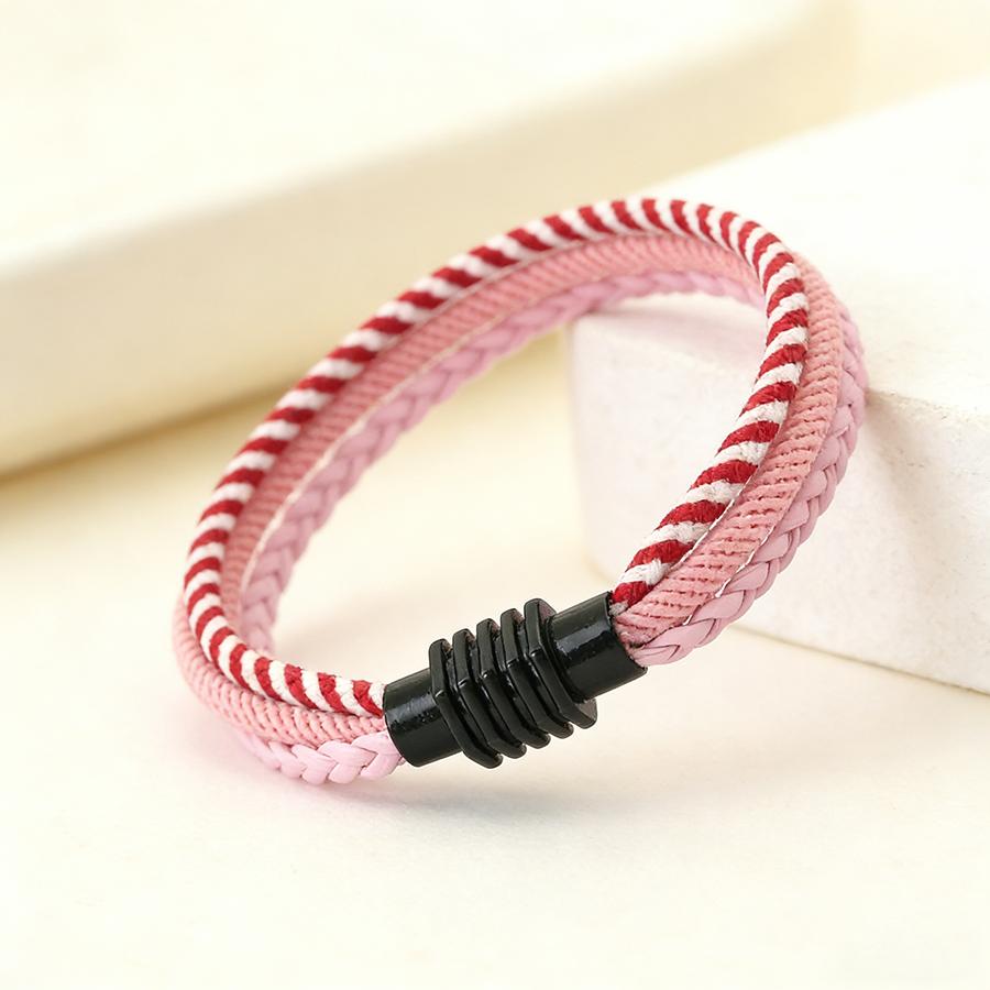 

Noter Stylish Three Strand String Bracelet Unisex 3 Colors Options Handmade Weaven Wristband Streetwear Versatile Accessories suit 17-18cm розовый