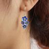 Elegant Bohemian Blue Flower Pendant Earrings for Women, Exquisite Daily Wear, New Year, Christmas, Holiday Jewelry Gifts