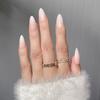24Pcs White Gradient Press On Nails Waterproof Reusable Full Cover Fake Nail Tips Art Design For Girls Professional