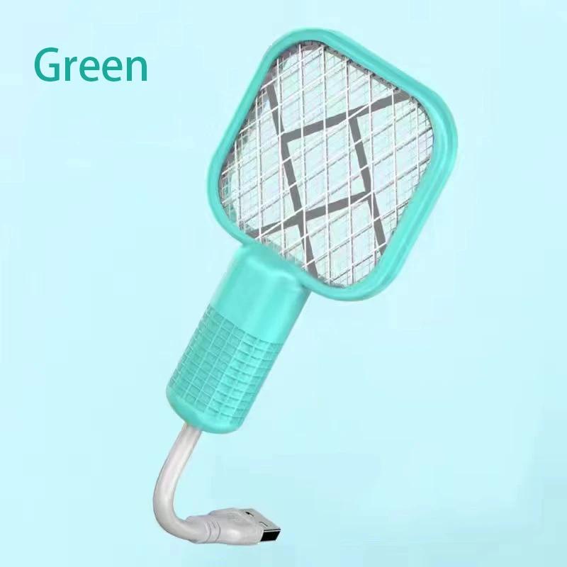

USB Mosquito Swatter Trap Pest Control Electric Shock Mini Mosquito Killer Lamp Portable UV Light Fly Bug Zapper Summer зелений