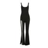 Fashion Women's Wear Pure Color Mesh Sleeveless Trousers Suspender Jumpsuit