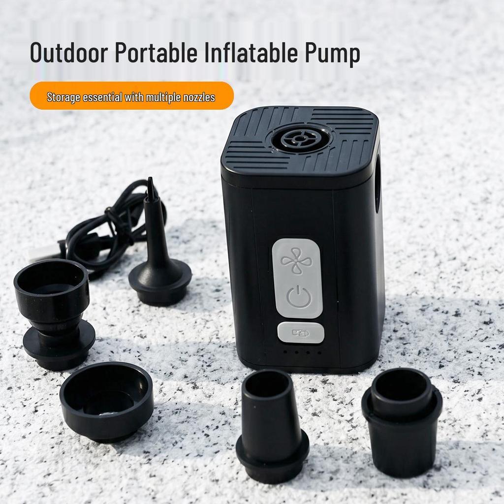 Portable Wireless Electric Air Pump for Camping: Inflate/Deflate Mattresses & Swim Rings with Storage
