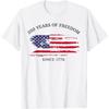 250 Years of Freedom Since 1776 American Flag Graphic Tee Casual Short Sleeve TShirt