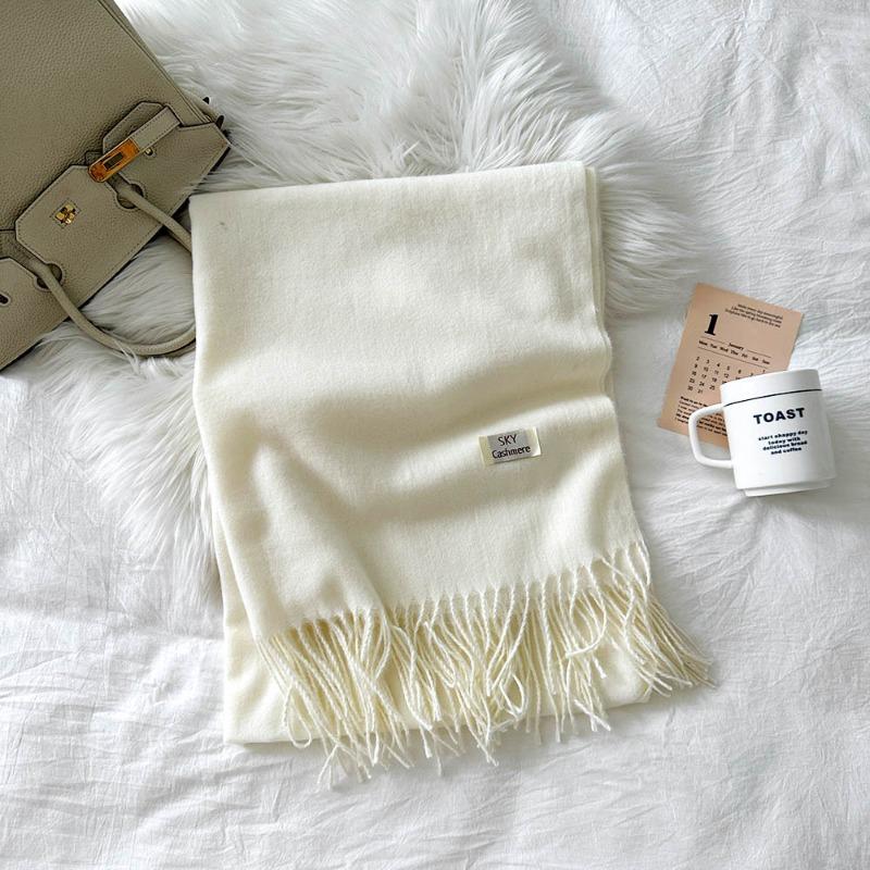Solid color scarf women's winter new imitation cashmere scarf multi-color warm scarf long shawl