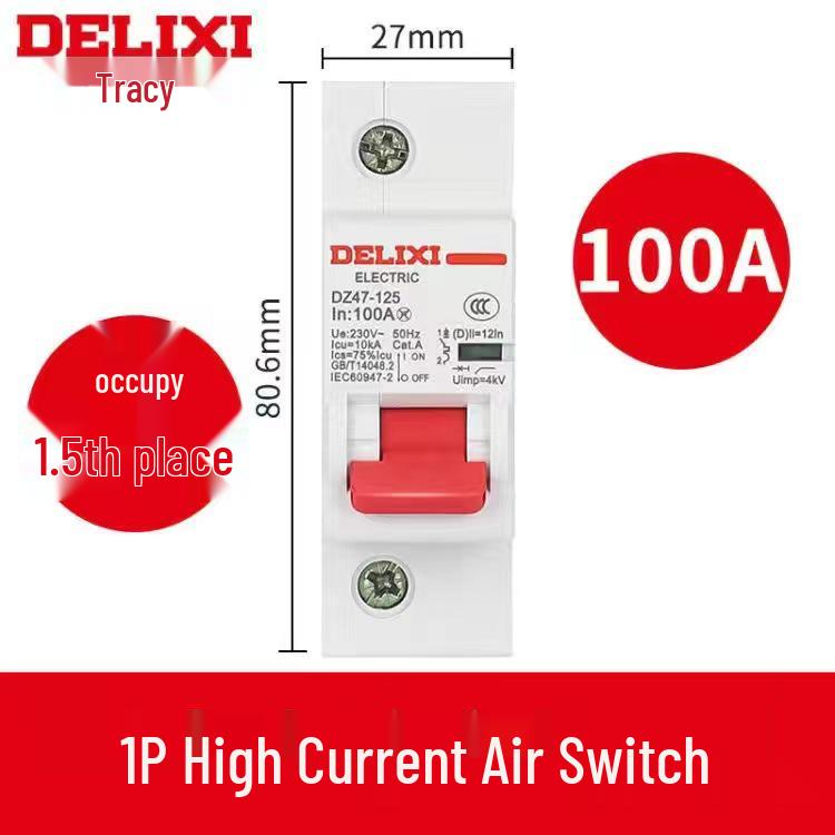 Delixi Air Circuit Breaker: 1P, 2P, 3P, 4P Options for Household and Three-Phase Systems (25A, 32A, 40A, 63A)
