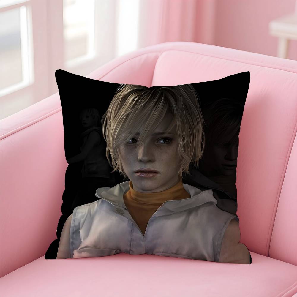 3Horrible Movie S-Silent Hill 3 Pillow Case Anti-dustmite Pillowcase Invisible Zipper Silky Short Plush Sofa Cushion Cover