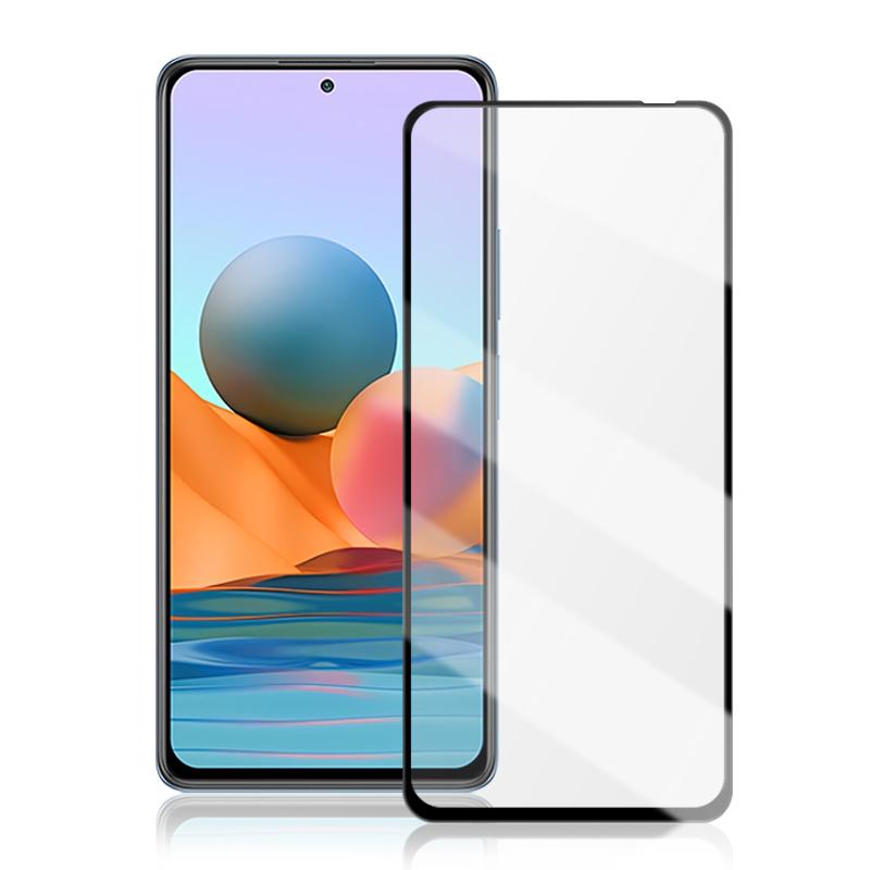 AMORUS Silk Printing Full Glue Tempered Glass Full Screen Covering Protector Film for Xiaomi Redmi Note 10 Pro 4G (India)/(Global)/Note 10 Pro Max