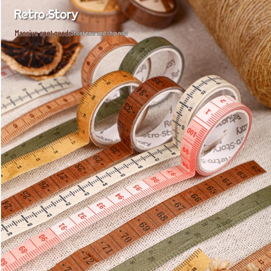 RetroStory Manchester City Ruler Washi Tape Set: 6 Creative DIY Scrapbooking Stickers