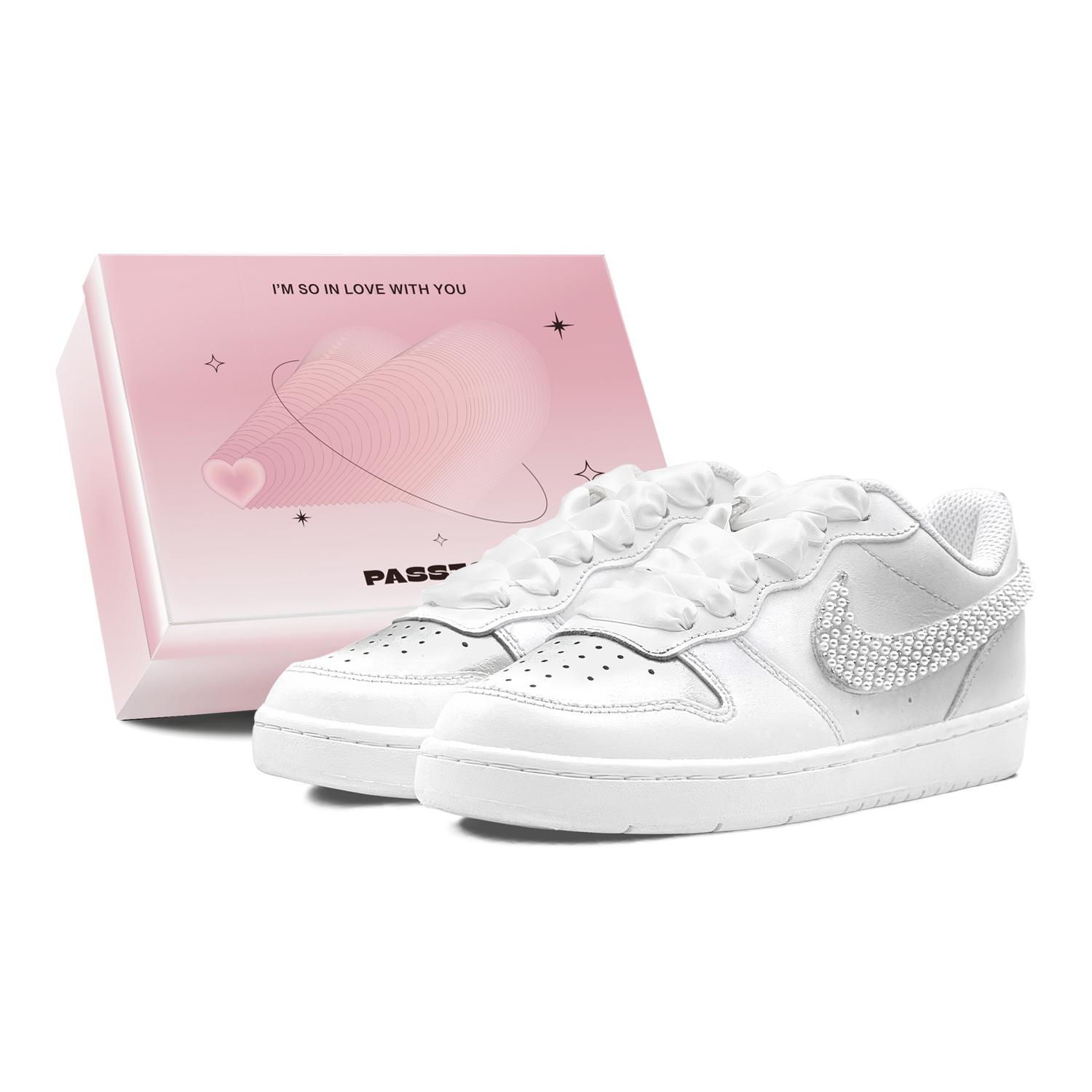

Nike Court Borough GS Couple s, Romantic Gift, Champagne Pearl, Lover s, Sweet Style Luxury Low top Casual Skate Shoes BQ5448-100(TeamS3-S-BOX) 40