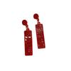 Pendientes Rojos Estilo Chino Felices Pendientes de Moda Temperamento Simple Pendientes de la Suerte Pendientes de Pinza Festivos