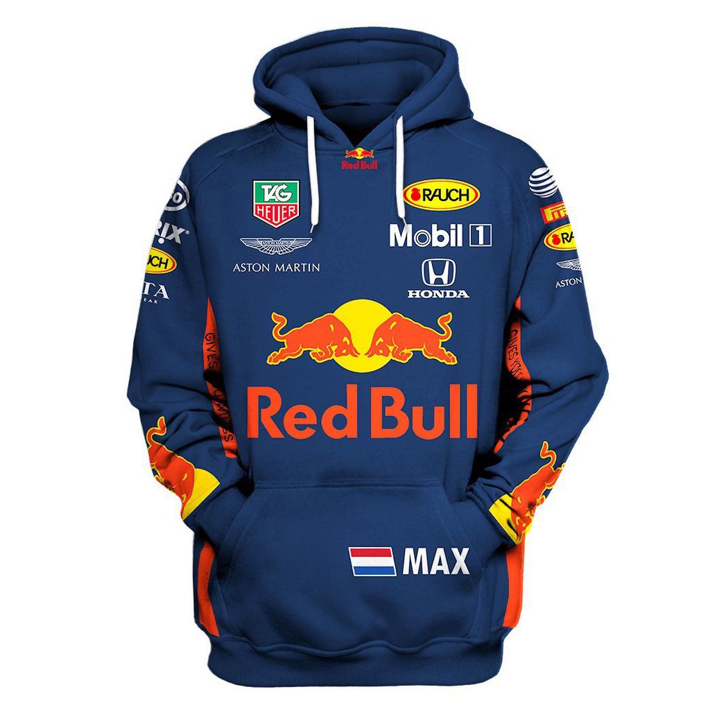 American High Street Men's Autumn Racing and Motorcycle Wear, Red Bull Niche Style, Versatile Top, New Printed Long-sleeved Style