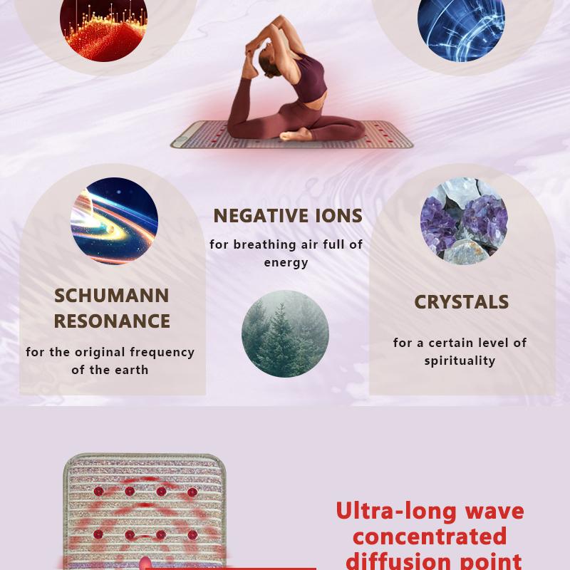150×50cm Podložka z bio-krystalů s magnetickým polem a technologií PEMF - Energetická čakra, fotonová masážní podložka, vyhřívací podložka