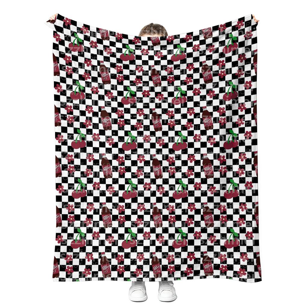 New Customizable Printing Trendy Fashion Soft Drink Dr Peppers Dr.Peppered Fleece Flannel Throw Blankets