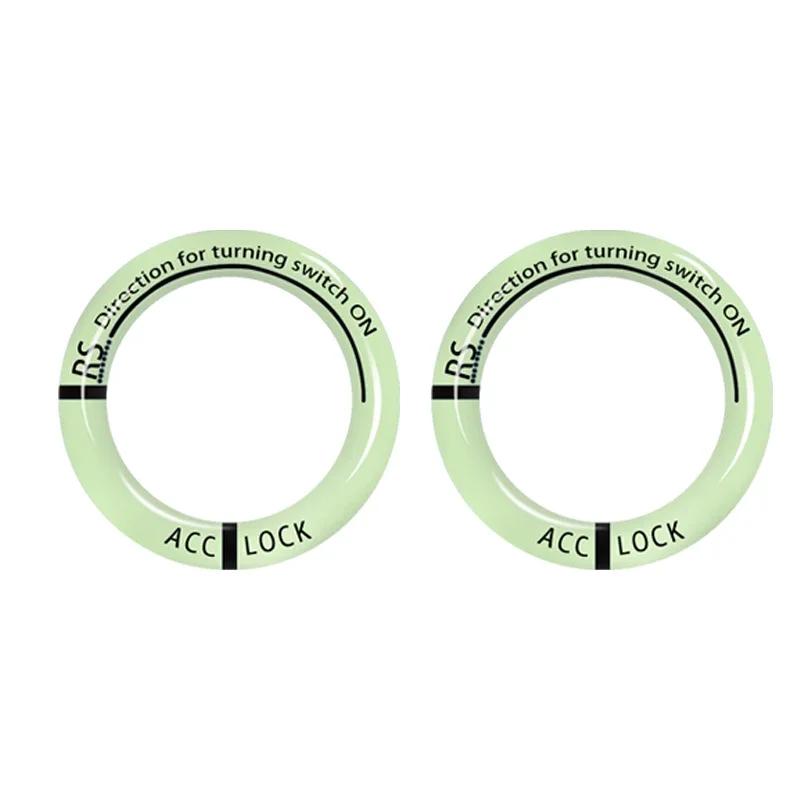 Car Ignition Luminous Sticker Key Ring Auto Key Switch Surrounding Protective Style Decoration Vehicle Glow Fluorescent Keyring