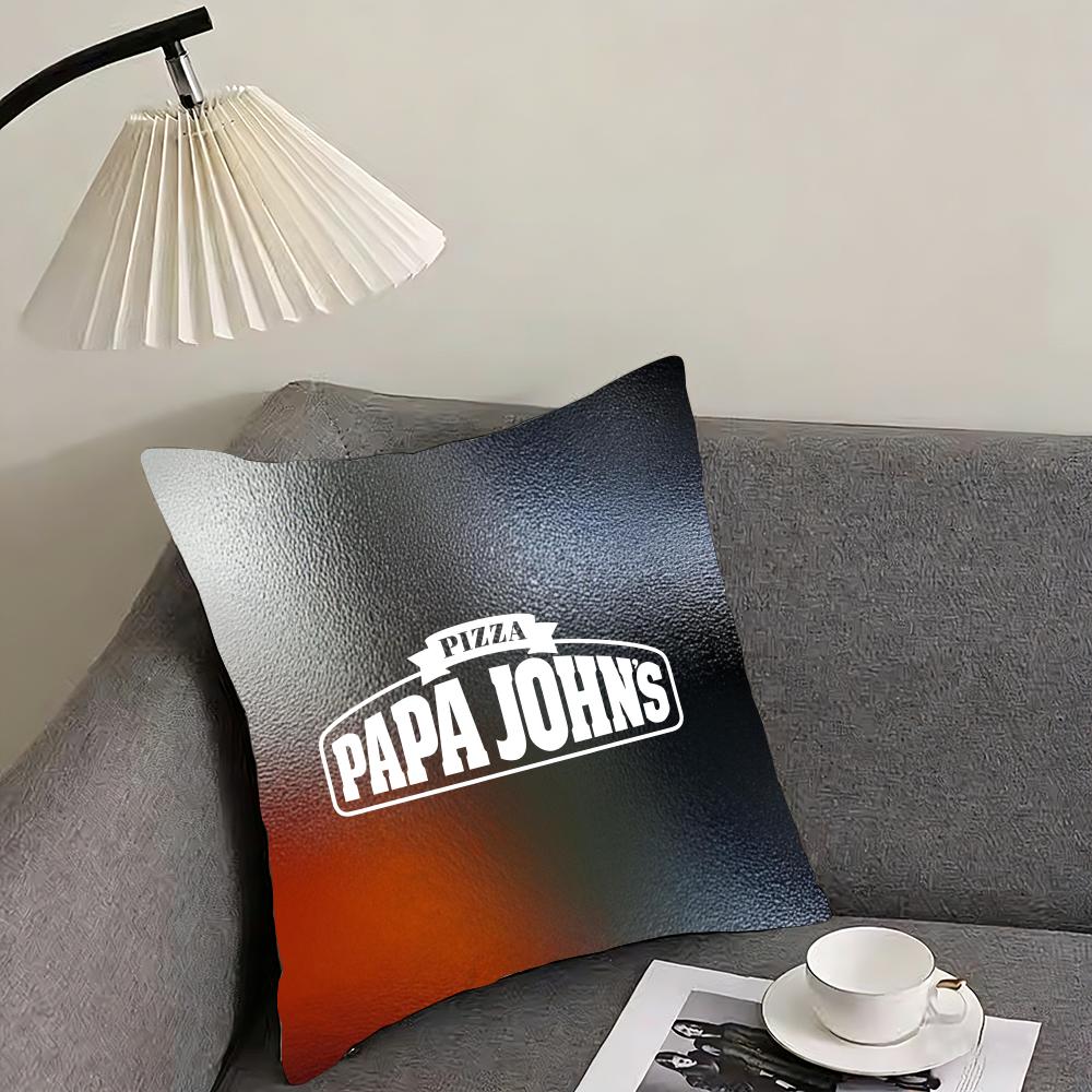 Papa John's Cushion Cover Reversible Plush Pillow Cover – For car, sofa, bedroom, perfect as a gift.
