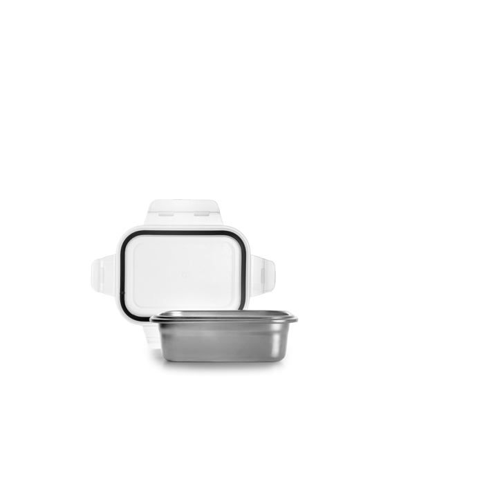 Edelstahl-Lebensmittelbox - IBILI - 400 ml - 14,3x10,4x4,2 cm - Mikrowellengeeignet - Luftdichter Deckel
