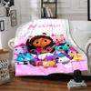 Custom Name Gabby's Dollhouse Theme Printed Blanket - Perfect for Couch, Bed, Travel & Outdoor Use | Machine Washable, Cozy & Durable.