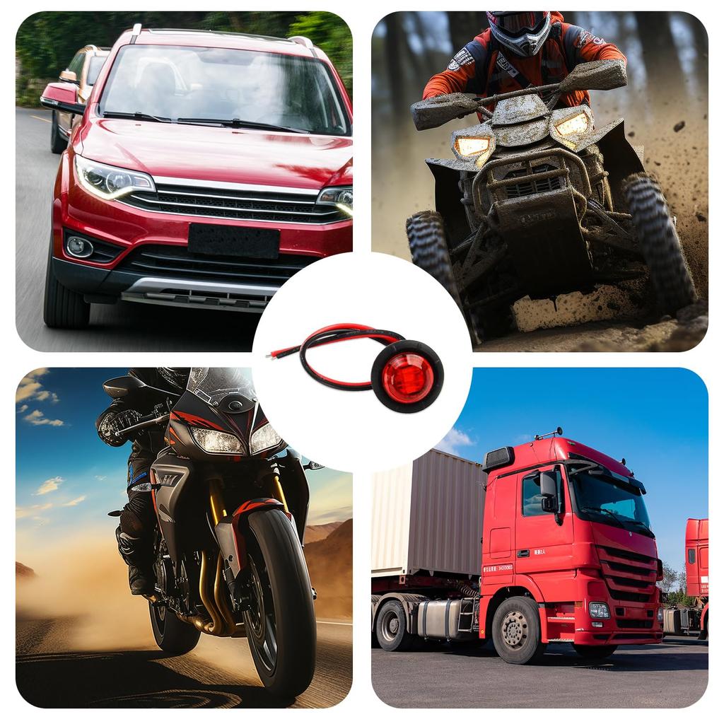 PAVIKE Truck LED Side Lights, Set of 2, Side Marker, LED, Universal -24V, Car