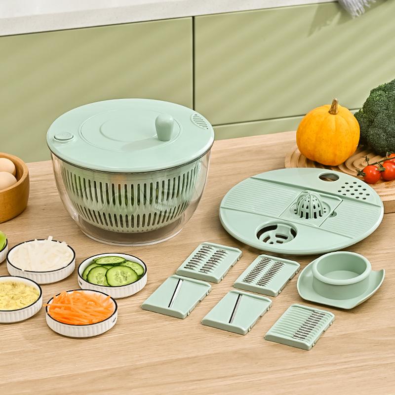Multifunctional Salad Spinner & Vegetable Cutter: Fruit Spinner, Cucumber, and Potato Shredder/Slicer with Dehydrator