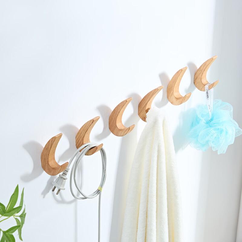 ZNMW Wall Mounted Rubberwood Coat Hook Set