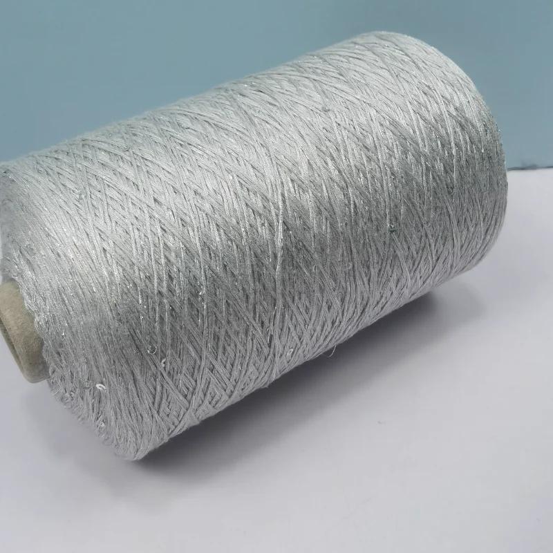 Glitter Mulberry Silk Cotton Thread 500g/Roll Glitter Bead Silk Lace Thread Soft Silky Spring/summer DIY Hand-woven Thread