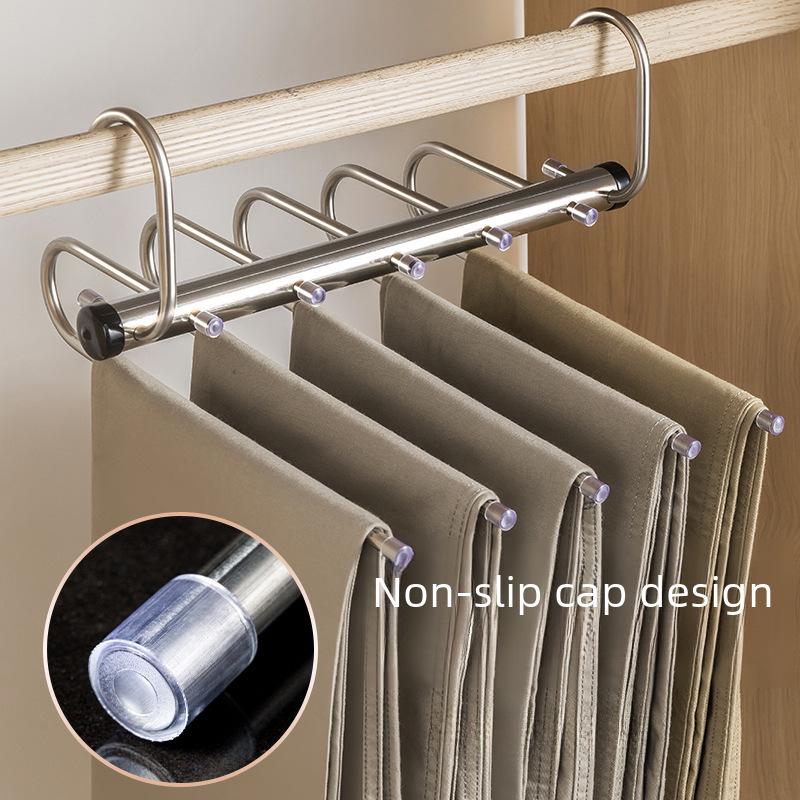 Telescopic Foldable Multi-Layer Trouser Rack Hanger – Magic Wardrobe Storage Clip