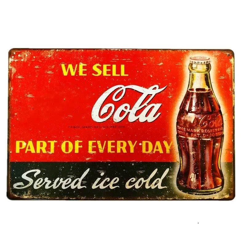Vintage Metal Tin Signs Decor Retro Plaque Drinks Art Wall Posters for Kitchen Bar Pub Club Man Cave