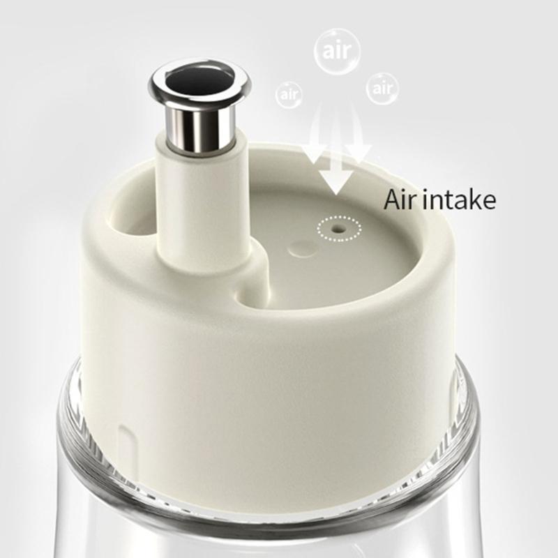 Efficient Oil Dispenser with Controlled Pour Spout Portable Glass and Steel Oil Bottle Dispenser for Kitchen
