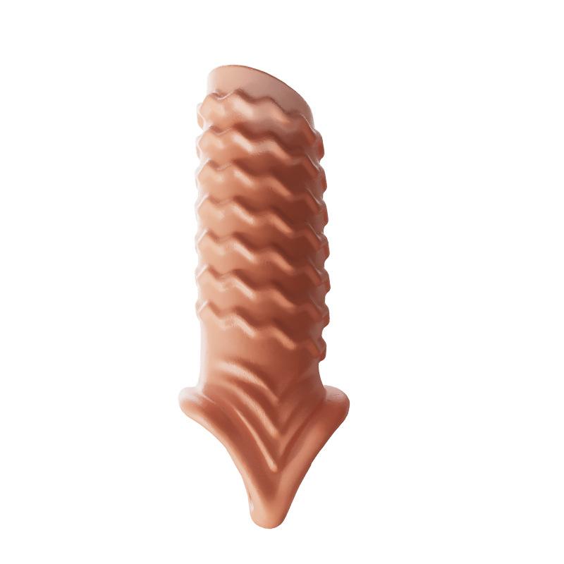 Long Time Spray Penis Erection Sex Toy Cock Sleeves Condom Reusable Silicone Penis Sleeve for Men
