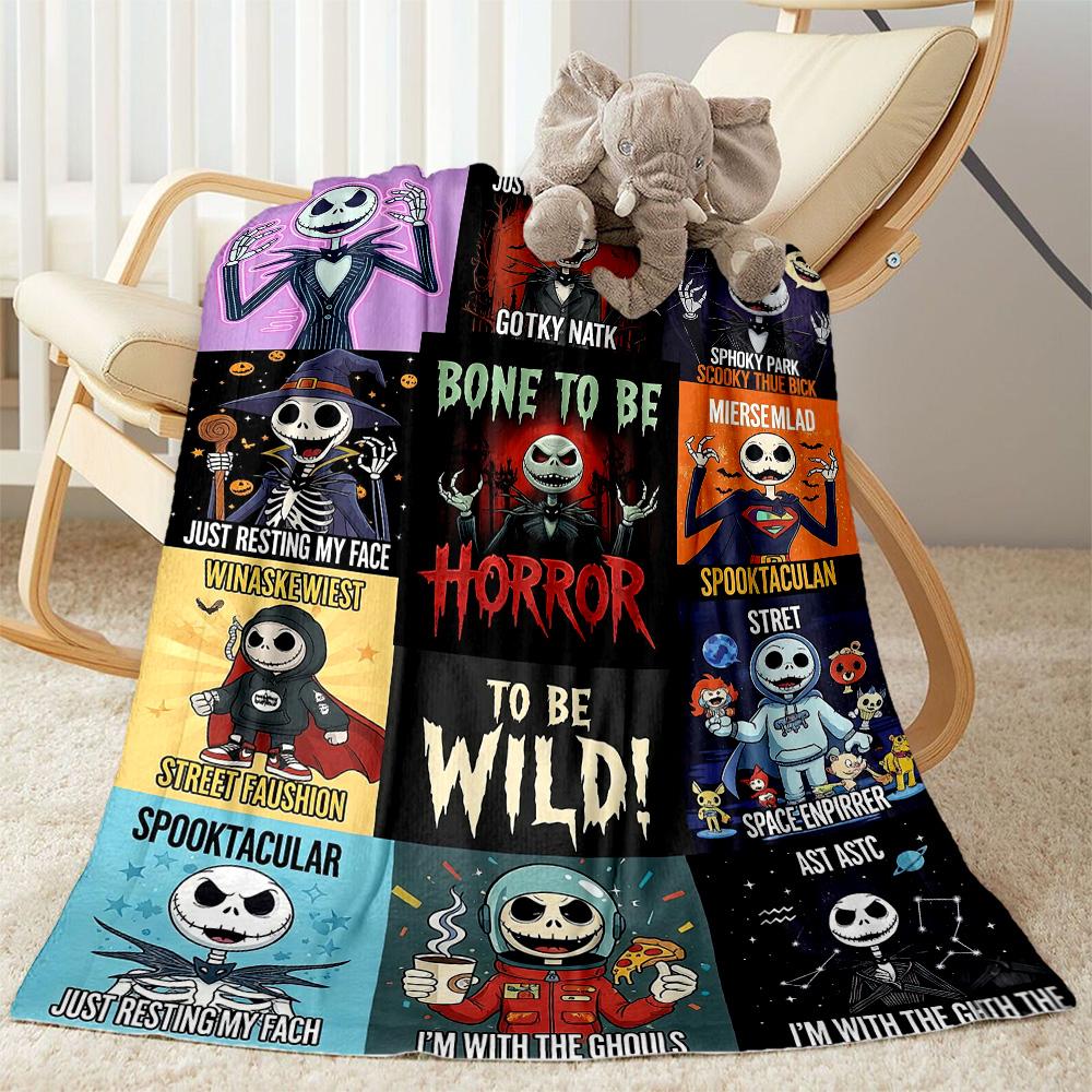 Christmas Nightmare Blanket Durable Comfort Suitable for Bed Couch Office Four Seasons Multipurpose Modern Style Gifts For Family Or Friends