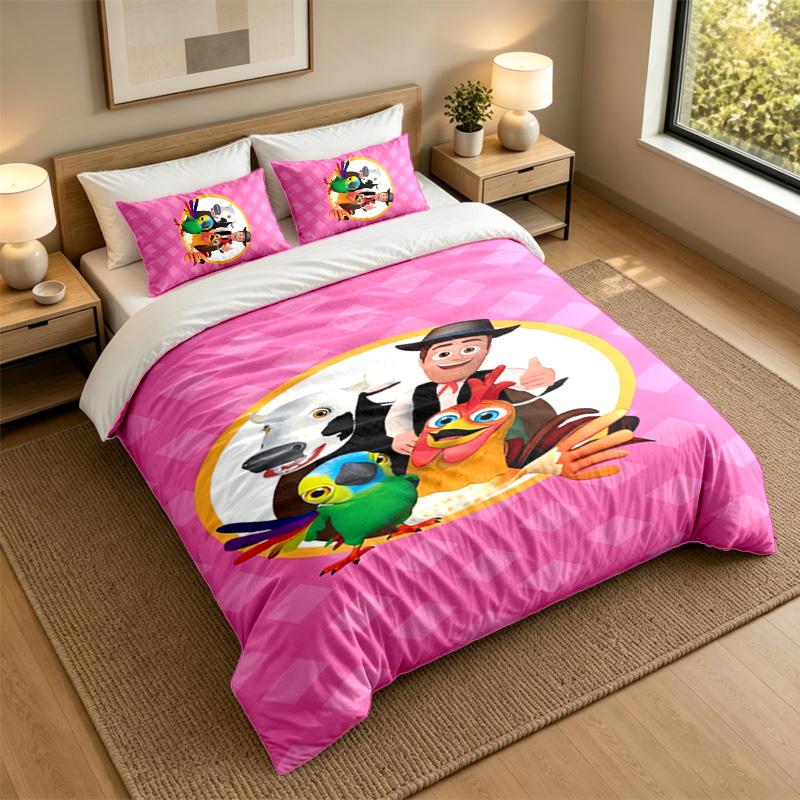 Soft Bedding Set La Granja De Zenón Pattern, 1 Duvet Cover Plus 2 Pillowcases Stylish Bedroom Home Textile