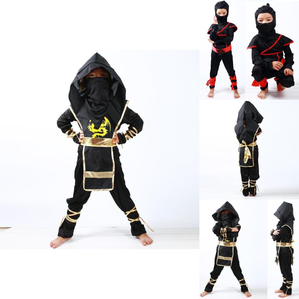 Autentico Costume da Guerriero Giapponese per Bambini Ninja Assassino Travestimento per Feste