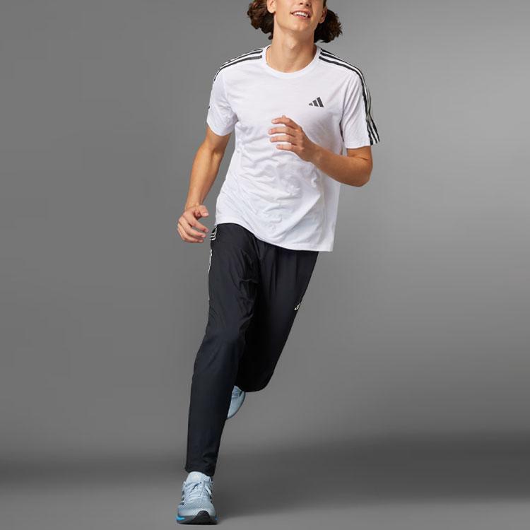 Adidas Own The Run 3-Stripes Joggers Retro Sport Color Block Tapered Knit Pants Men Joggers Black IK4982