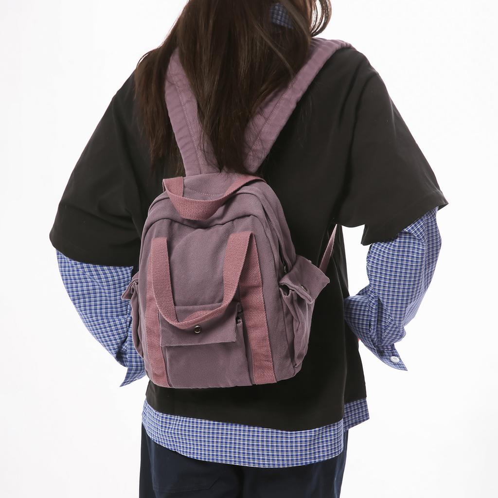 Super Mini Canvas Small Backpack Women's Lightweight Mobile Phone Bag Leisure Travel Student Small Backpack Tide