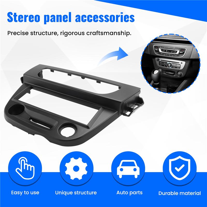 NEW-1 Din Car Radio Fascia DVD Frame Panel Dash Install Kit For Renault Megane 2008-2015 Fluence 2009+