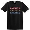 America Graphic T Shirt Red White Blue Animal Print Patriotic Tee