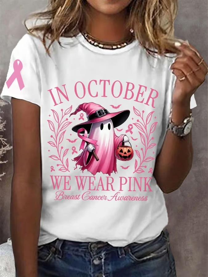 Women's round neck T-shirt top Halloween style printed women's 3D digital printed short sleeved shirt 2868 KTB