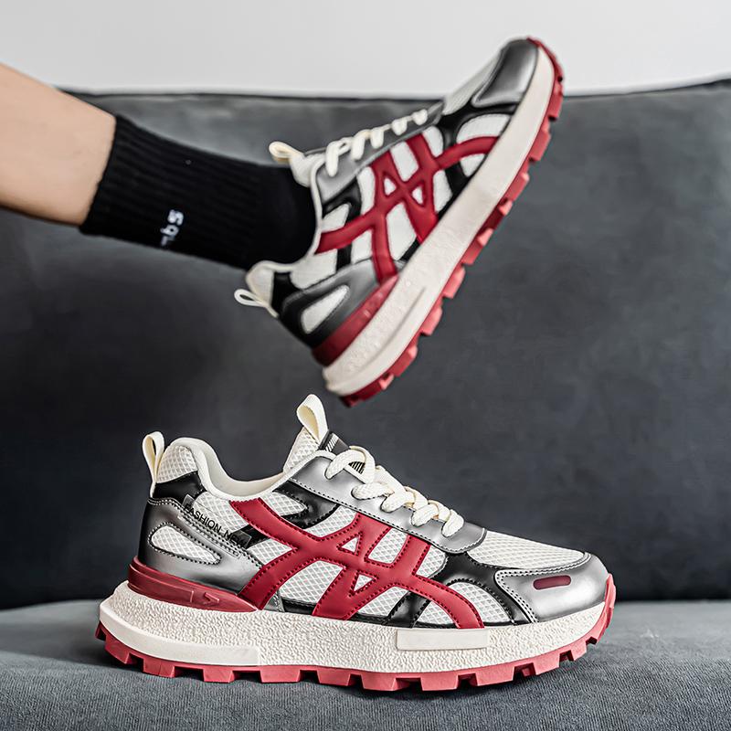 Men's Shoes  Summer Mesh Breathable Casual Sneakers Versatile Thick Soled Comfortable Fashion Trend Non slip Chunky sneakers