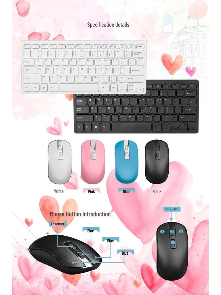 New 2.4G Wireless Mini Keyboard and Mouse Set 901 – Ideal for Office Use