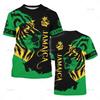 Jamaica Flag Graphic T-Shirt Men's Lion 3d Printed Crewneck Short Sleeve Casual Sports Tops Tees Summer Oversized T Shirts