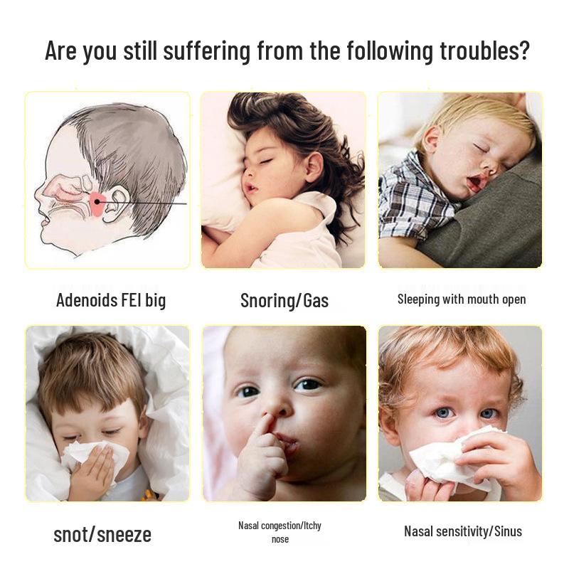 Adenoid & Tonsil Health Patch for Children: Relieves Hypertrophy, Nasal Congestion, Runny Nose, Sore Throat, and Mouth Breathing.