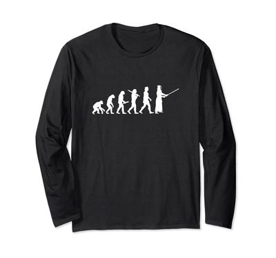 Human Evolution Kendo Martial Arts Kendo Lover Hobby Kendo Club Kendo Circle Tekkendo Swordsmanship Evolution Long Sleeve T-Shirt