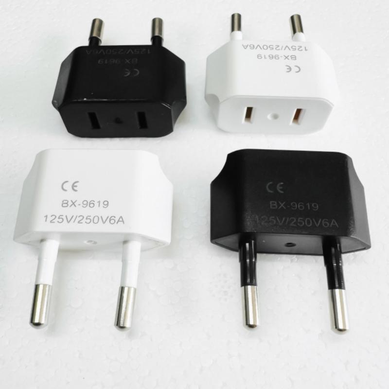 Adapter wtyczki zasilania podróżny z USA do Europy Płaski na Okrągły Amerykański na Europejski Gniazdko Adapter ładowania do telefonu komórkowego